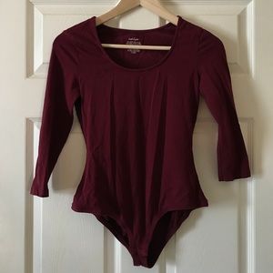 maroon lord and taylor bodysuit